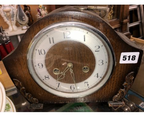 OAK CASED MANTEL CLOCK