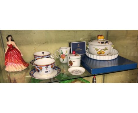 ROYAL WORCESTER EVESHAM POTS AND COVERS, ;PIN DISHES, ROYAL WORCESTER FLIGHTS OF FANCY BREAKFAST CUPS AND SAUCERS AND ROYAL D
