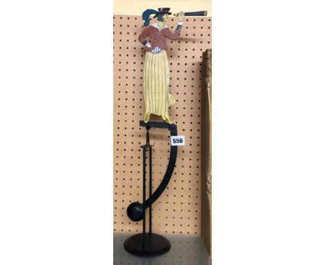 METALWARE ENAMEL FOLK ART TYPE PENDULUM ROCKING TOY