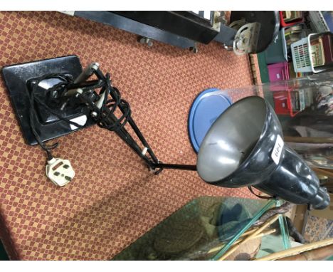 An early 20th century Herbert Terry & Sons black painted anglepoise lamp.