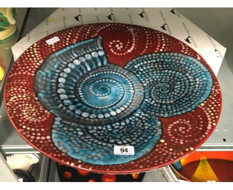 Poole Pottery studio seashells 16" (42cms) charger by Nicola Massarella.