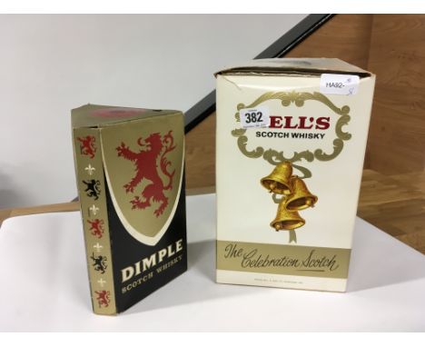 A bottle of Dimple scotch whisky in original box together with a Bells celebration whisky.