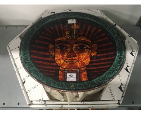 Poole Pottery studio Tutankhamum 16" (42cms) charger by Nicola Massarella boxed 30/50 