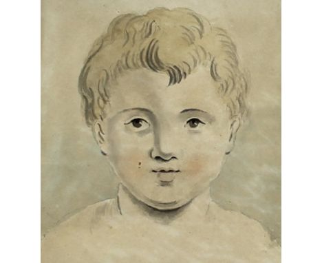 Margaret Meadows (1782-1827): a portrait of James Edwin Meadows, the artist's brother, pencil and watercolour, signed below t