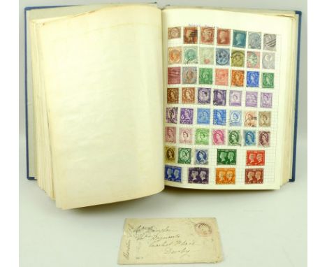 A collection of GB, European and world stamps, in three large and one small album, Victorian to mid 20th century, including p