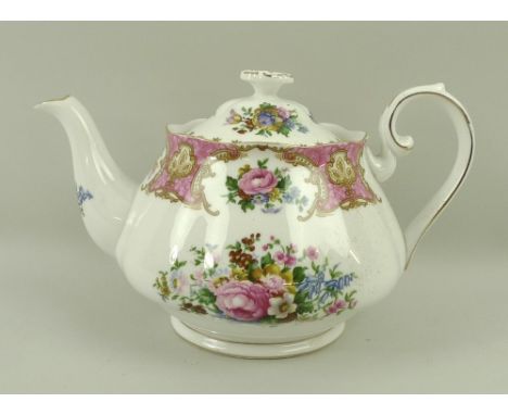 A Royal Albert part tea service in the 'Lady Carlyle' pattern, comprising tea pot, sugar bowl, milk jug, six tea cups, saucer