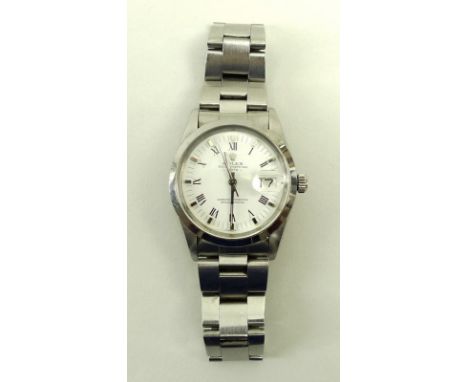 A gentleman's Rolex Oyster Perpetual Date Superlative Chronometer, number 6758774, the white dial with Roman and baton numera
