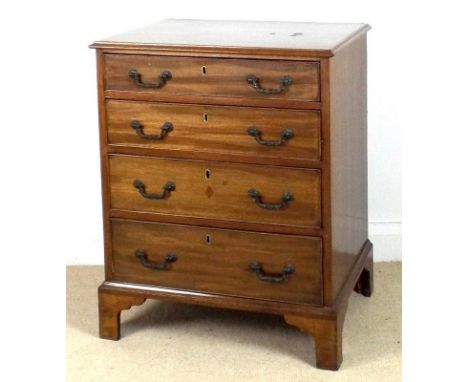 A Georgian style small mahogany chest of four graduated drawers raised on bracket feet, 62 by 48 by 78cm high.