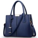 Elevate Your Style With The Ultimate PU Leather Tote Bag! Blue