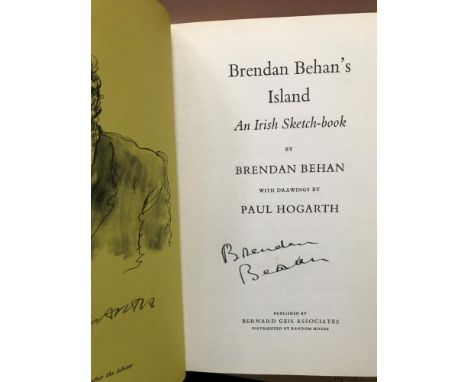 BEHAN (Brendan) Brendan Behan's Island, drawings by Paul Hogarth, first edition 1962, signed by author and illustrator, dust 