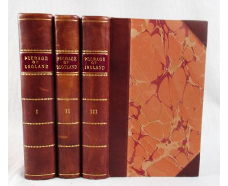 The Peerage of England, Scotland and Ireland. London: for W. Owen 1790, 8vo, 3 vols., with 91 engraved plates of arms, some l