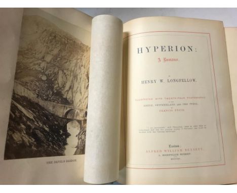 Francis Frith Photo Book. HYPERION: A Romance, by Henry W. Longfellow, illus. 24 photographs of the Rhine, Switzerland and th