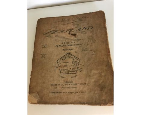 [ABBOTT (Edwin A.)] "A Square". Flatland, A Romance of Many Dimensions, first edition, London 1884, small 4to, half-title, il