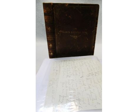 RUSKIN INTEREST. [RUSKIN (J)]. SEVERN, (Joan Ruskin and family). A small group of autograph letters to and from members of th