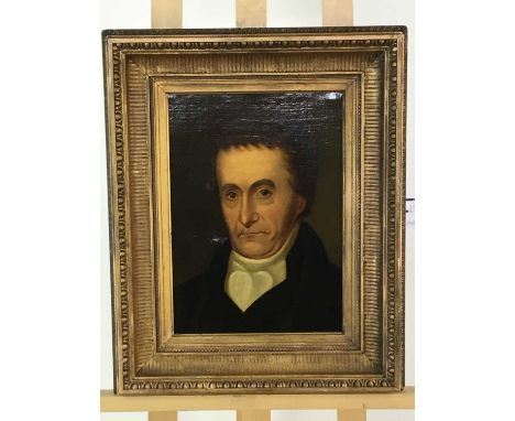 GILT FRAMED PORTRAIT OF A GENTLEMAN, 19TH CENTURY oil on canvas, framed61cm high x 49cm wide