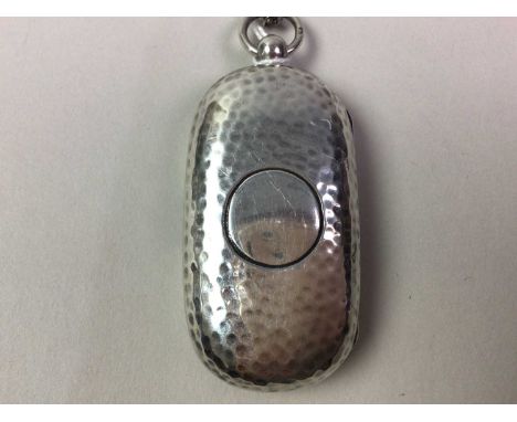 SILVER CIGARETTE CASE, ALONG WITH A VESTA CASE AND TWO SILVER SOVEREIGN CASES the cigarette case with engine turned decoratio