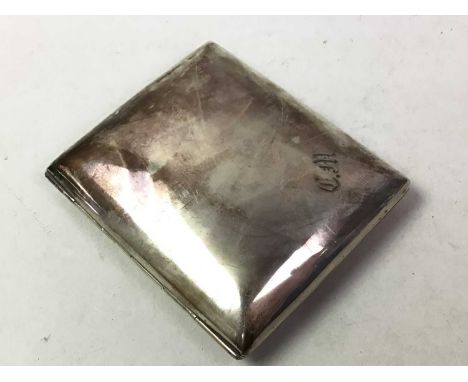 EDWARD VII SILVER CIGARETTE CASE, AND OTHER ITEMS including a silver clover-shaped dish, silver mustard pot and spoon193g gro