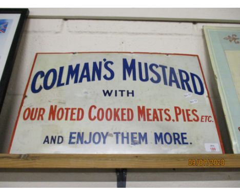VINTAGE ENAMEL COLMAN’S MUSTARD SIGN, CIRCA 1935, 56CM WIDE 
