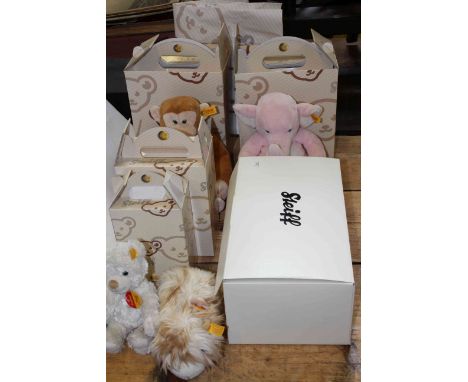 Collection of five Steiff soft toys