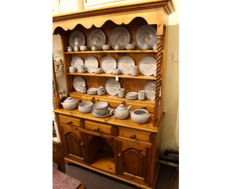 Pine twist column and shelf back dresser