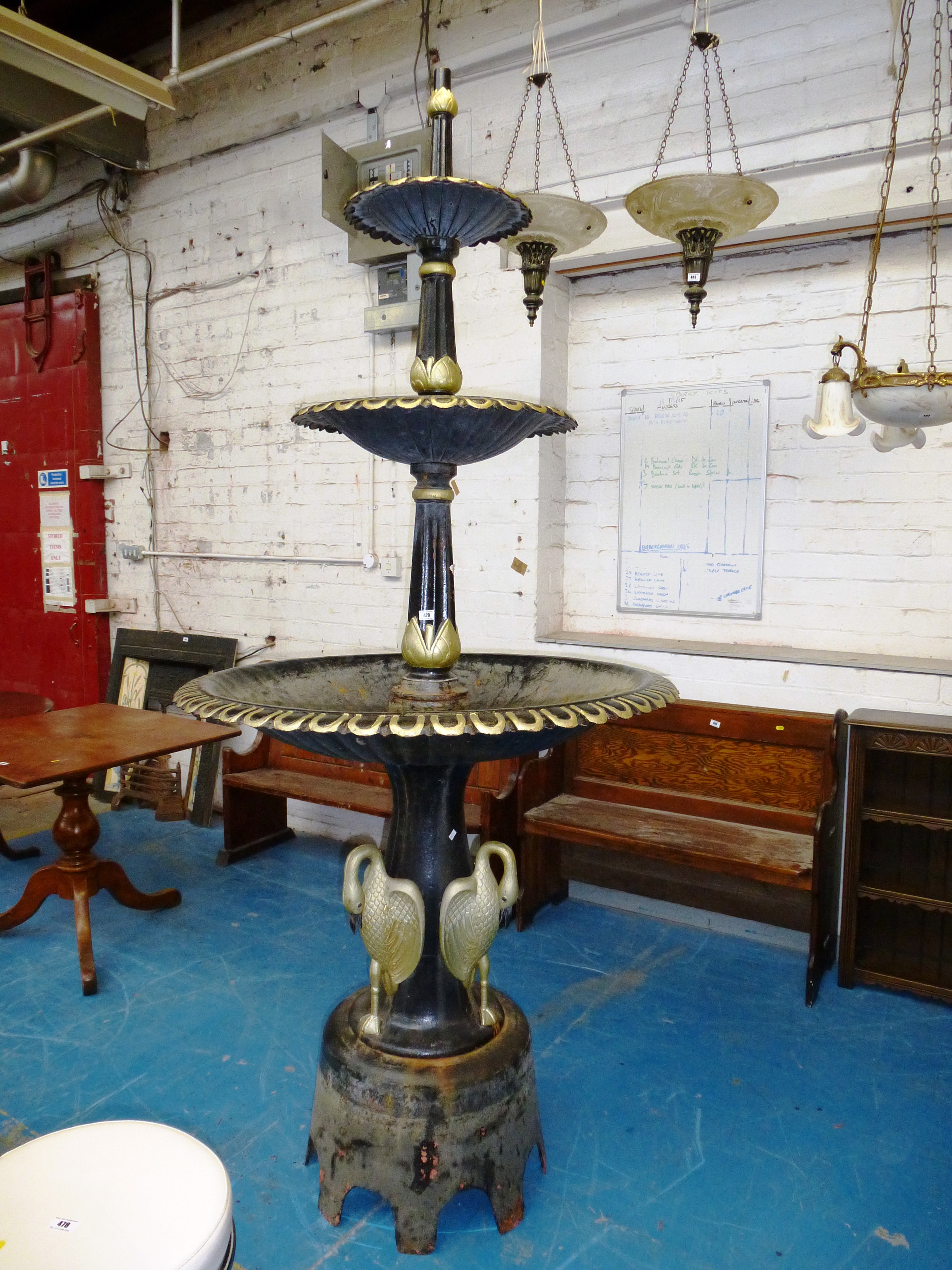 LARGE CAST IRON GARDEN FOUNTAIN