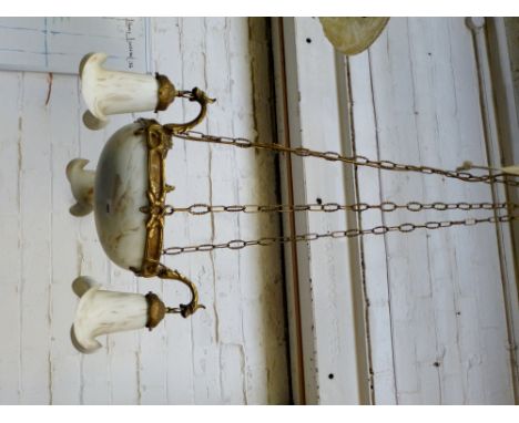GILT AND WHITE GLASS CEILING LIGHT