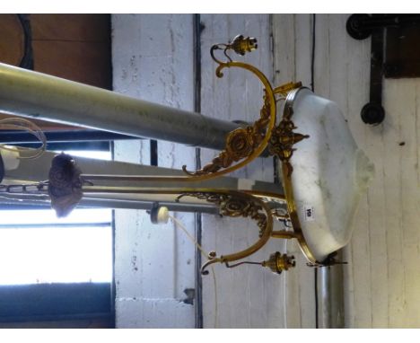 3 ARM WHITE GLASS CEILING LIGHT