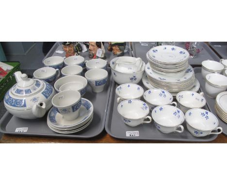 Three trays of china teaware to include; Royal Worcester gilt edged part teaset, Bridgwoods china floral part teaset and a Wo