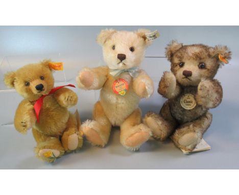 Three Steiff teddy bears, to include: 'Teddy Bear 1953', '1926 Classic Teddy Bear' and 'The Welsh Teddy Bear', all in origina