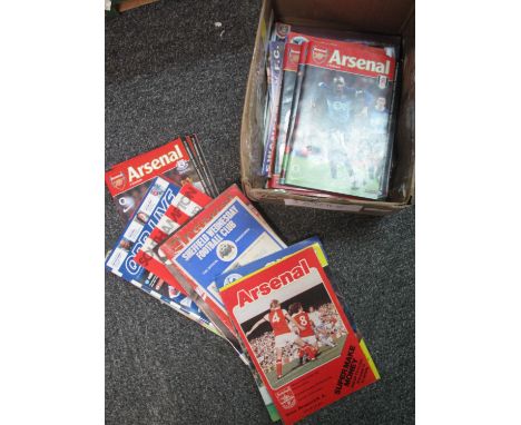 Collection of football programmes, many appearing to be Arsenal, Swansea City, FA Cup Semi-Final Middlesbrough vs Arsenal 200