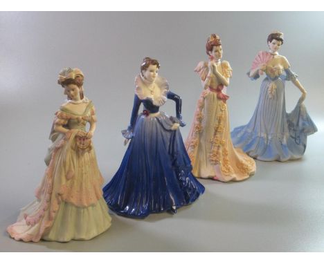 Three Coalport 'Age of Elegance' figurines, to include: 'Tapestry', 'Mid Summer Dream' and 'Royal Invitation', together with 