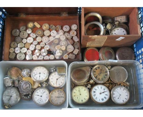 Tray of assorted pocket watches to include: Elgin, Army Service, military, German, British, Ingersoll, railway, lady's watch 