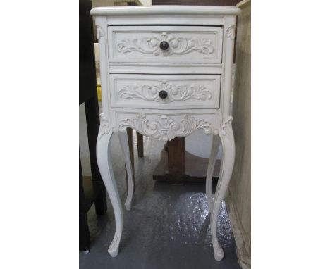 Modern French style serpentine two drawer lamp table on cabriole legs.  (B.P. 21% + VAT) 