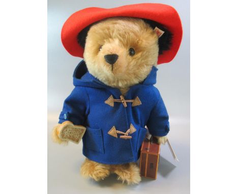 Steiff 'Paddington Bear'. Beige, 32cm high approx. With box and COA. (B.P. 21% + VAT) One large dent and some sellotape marks