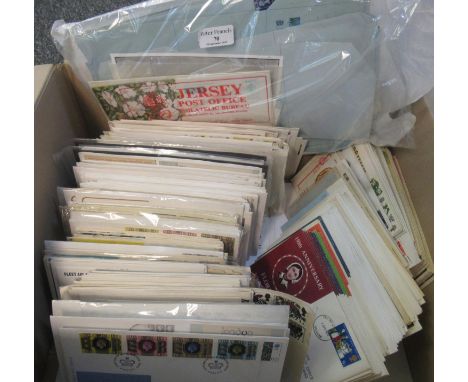 Great Britain box of first Day Covers and large packet of air letters. (B.P. 21% + VAT) Only three covers are pre 1965, 1964 