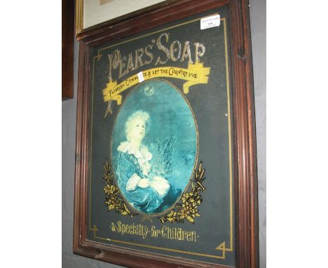 Framed advertising panel for Pear's Soap 'Flourish commerce and let the country live, a speciality for children', featuring t