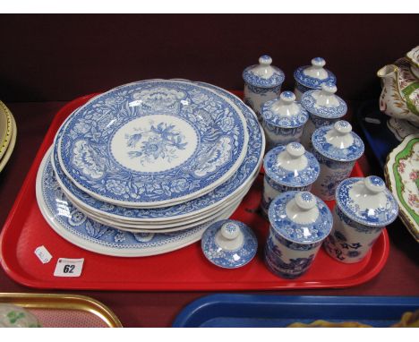 Eight Spode Blue Room Collection Spice Towers, cake plate and six others:- One Tray