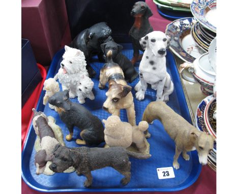 Pottery Pug, Border Fine Arts, Leonardo and other Model Dogs:- One Tray