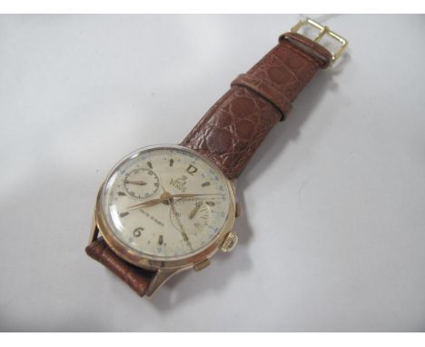 A Venus 18K Gent's Chronograph Wristwatch, circa mid XX Century.