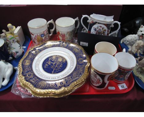 Royal Worcester Nelson Bi-Centennial Loving Cup, No.125/200; Regimental plates for Princess Louise's Argyll and Sutherland Hi