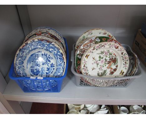 XIX Century Ashworth and Mason's Ironstone Plates and Soup Plates, various patterns (over thirty).