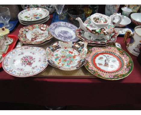 Mason's/Ashworth Ironstone: including teapot, shaped dishes, plates etc:- One Tray