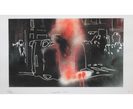 Robert Del Naja '3D Massive Attack' (b1965), "Renewable Fuel", screen print, limited edition no. 17/50, signed, titled and nu