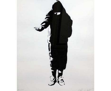 Blek Le Rat (French b1951), 'Beggar', screen print, limited edition no. 125/150, signed and numbered in pencil, sheet 48.5cm 