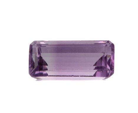 **UNMOUNTED AMETHYST,rectangular step cut, weighing 11.45 carats, with certificate