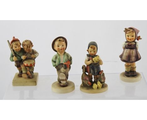 FOUR HUMMEL CERAMIC FIGURINES OF CHILDREN includes "Which Hand?", 14cm high 