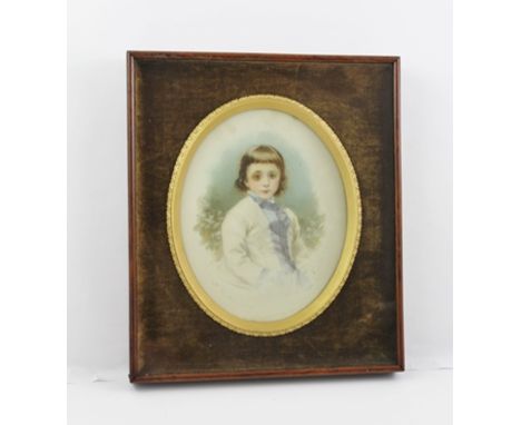A** P** TUT 1881 A late Victorian portrait of a girl, signed and dated 1881, hand coloured, possibly on a photographic image 