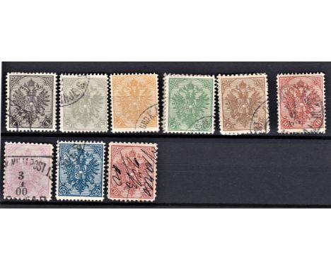 Bosnia and Herzegovina Austro-Hungarian Military post 1900 SG148-149,151-152,154-156 158 used SG155 10h red manuscript cancel