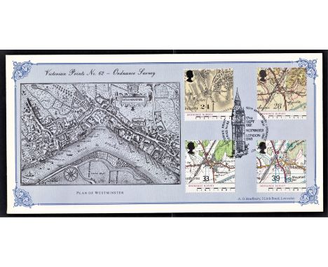 Great Britain 1991(Sept 17)-Maps Set, Ordnance Survey Alt, Westminster SW1 H/S Stamp BFDC9-official FDC