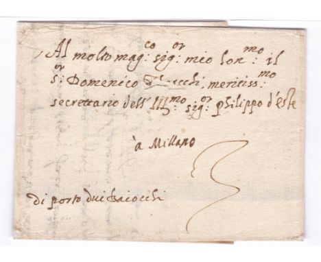 Italy 1566-(6 Aug) '0' Este letter a scarce early postal history item 